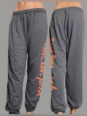 PINK Victoria’s Secret Vintage Y2K Cuffed Sweatpants - Grey/Orange